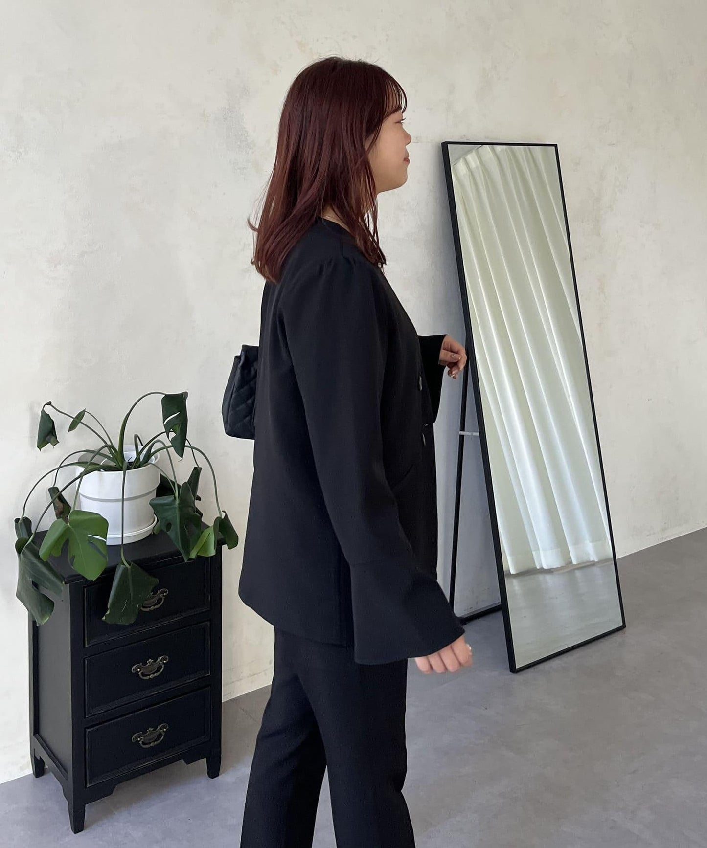 【媽媽監修!禮服單品】雙排扣喇叭袖V領夾克
