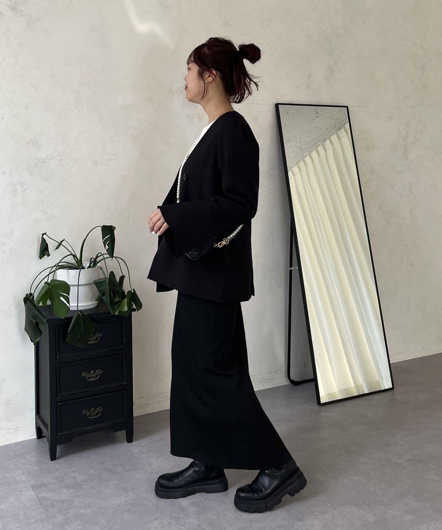 【媽媽監修!禮服單品】雙排扣喇叭袖V領夾克