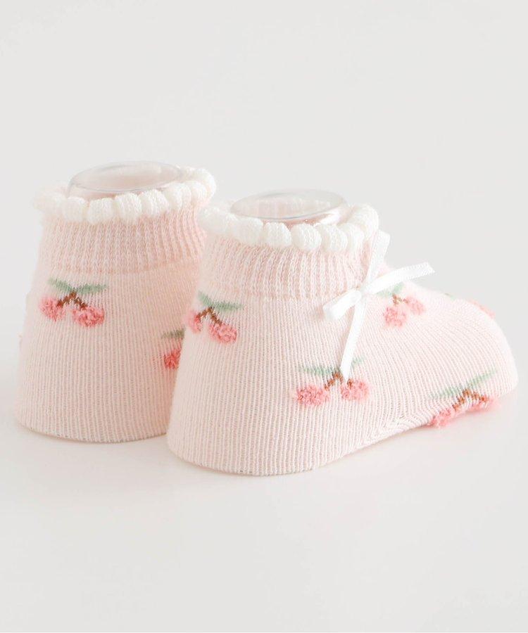 櫻桃·花紋嬰兒襪