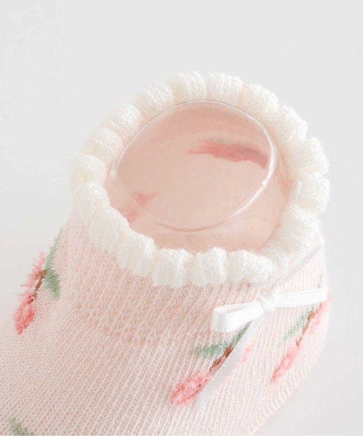 櫻桃·花紋嬰兒襪