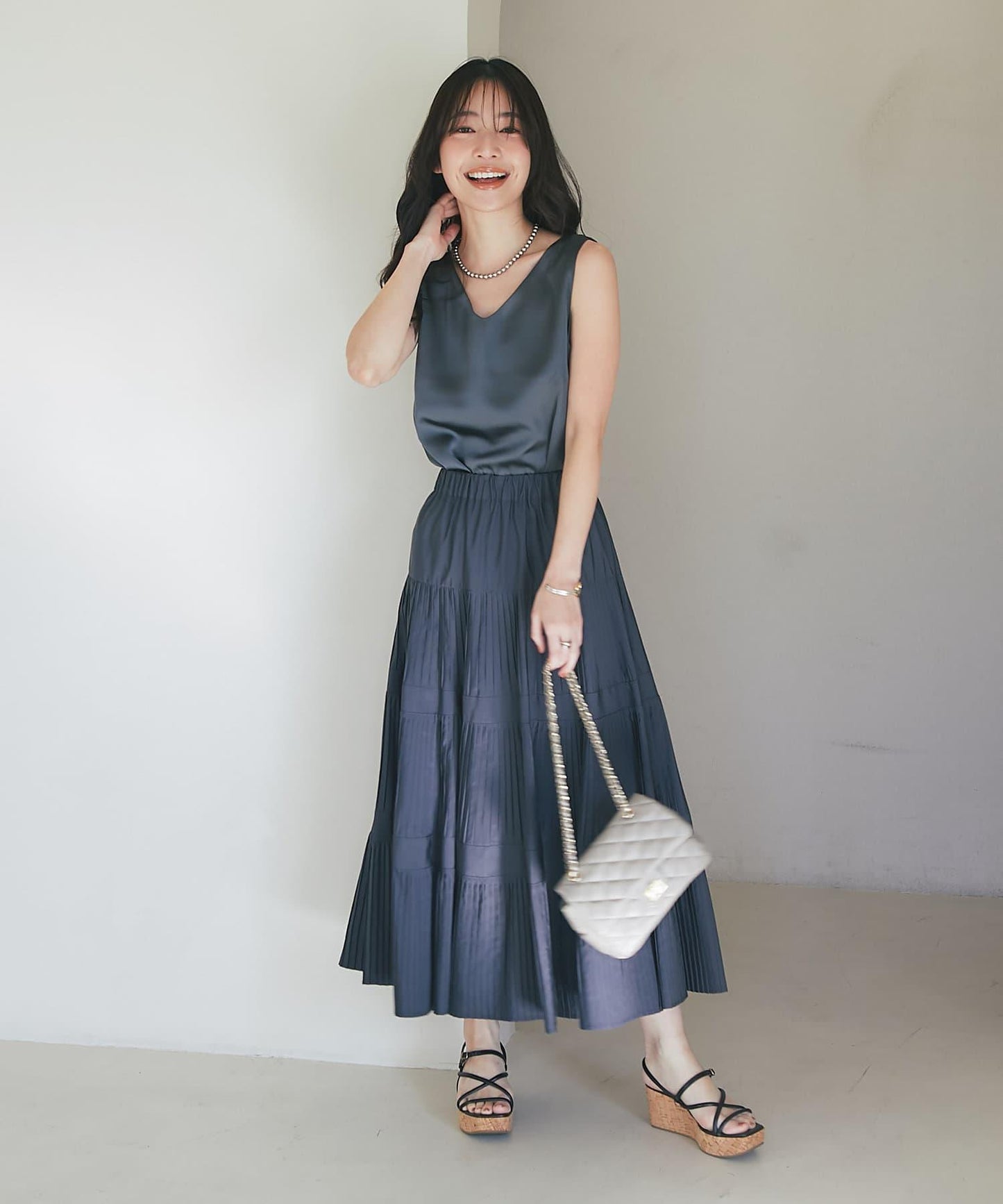 【miki監修・新色登場・名品】緞面兩穿背心