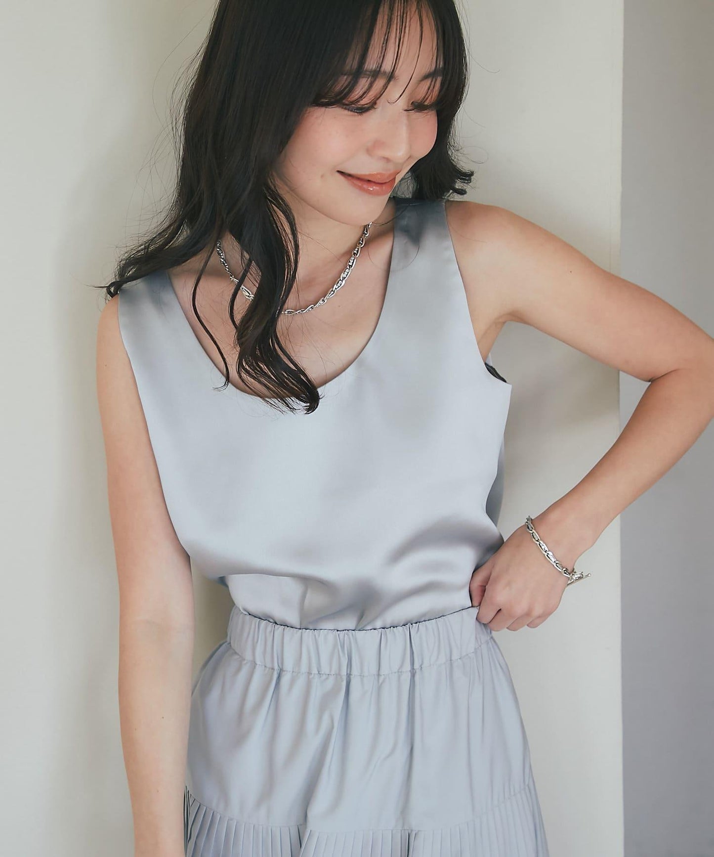 【miki監修・新色登場・名品】緞面兩穿背心