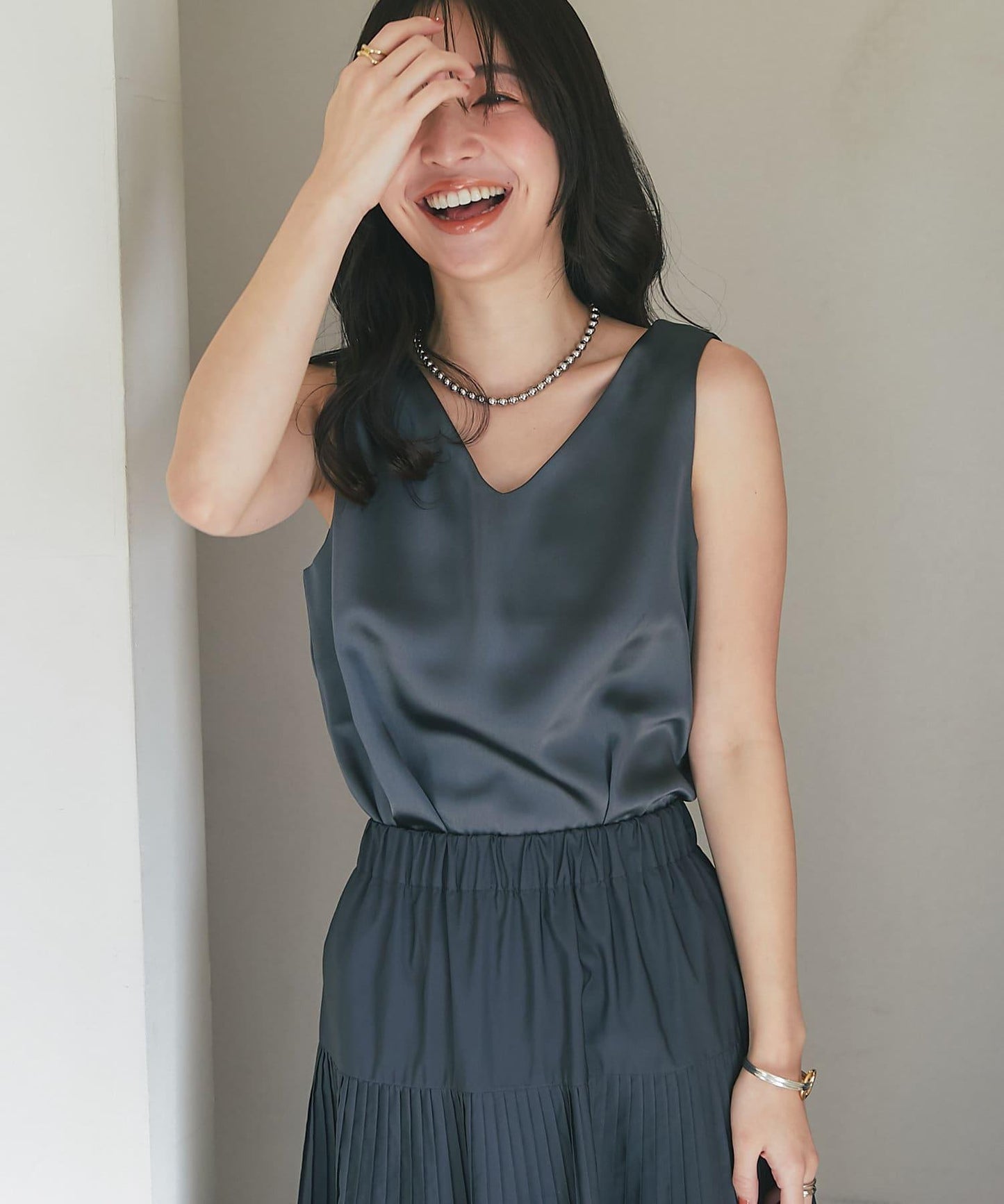 【miki監修・新色登場・名品】緞面兩穿背心