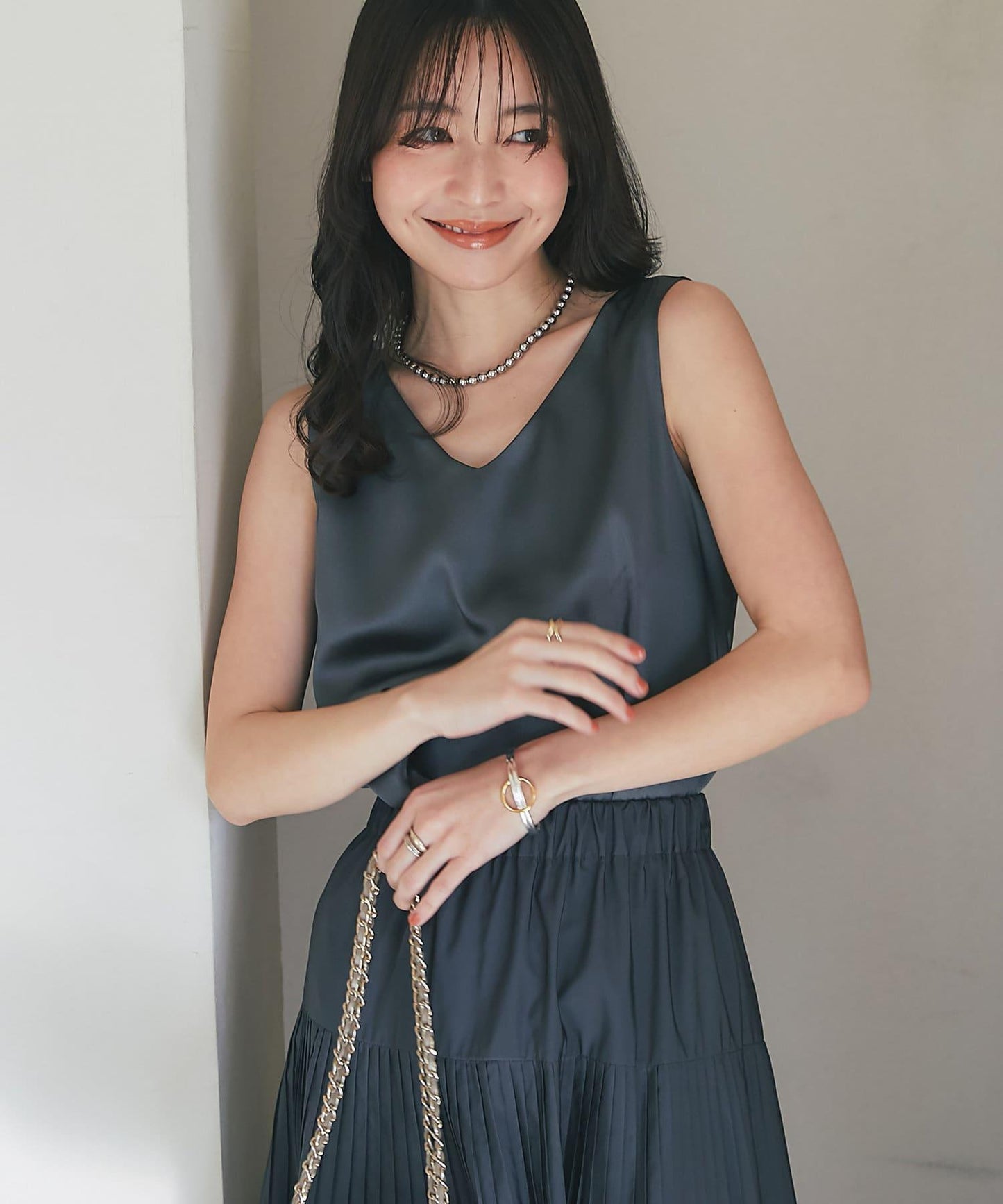 【miki監修・新色登場・名品】緞面兩穿背心