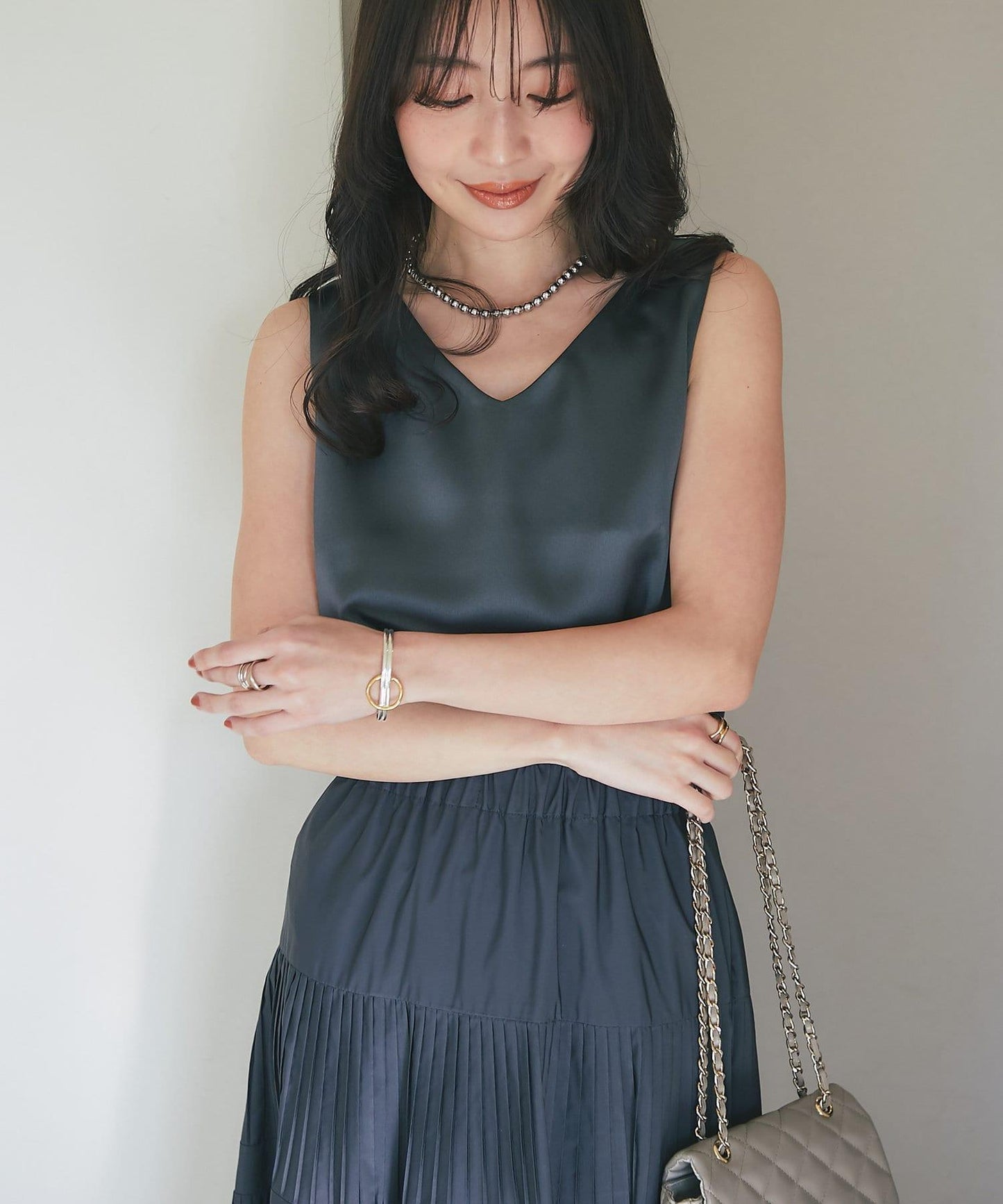 【miki監修・新色登場・名品】緞面兩穿背心