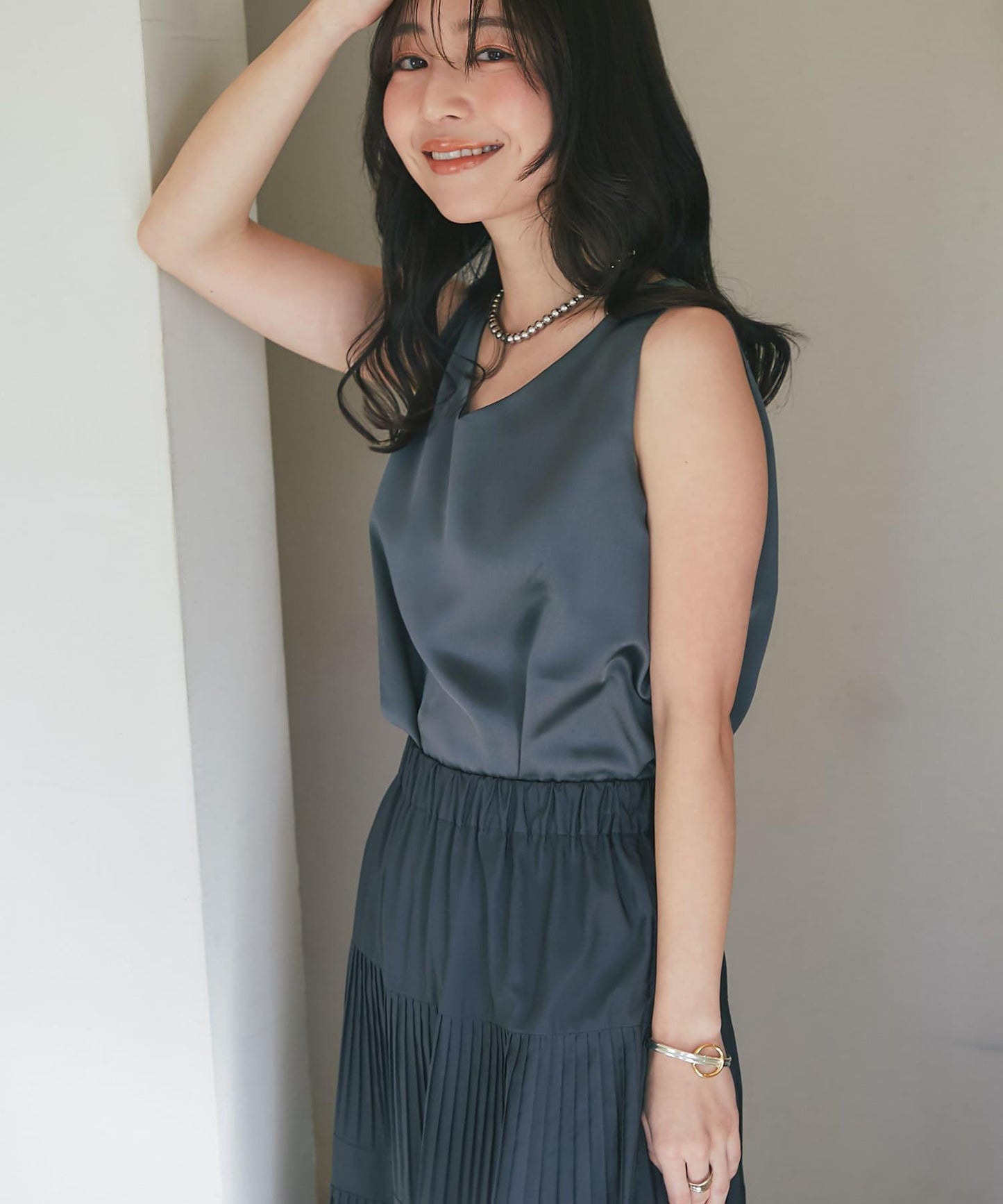 【miki監修・新色登場・名品】緞面兩穿背心