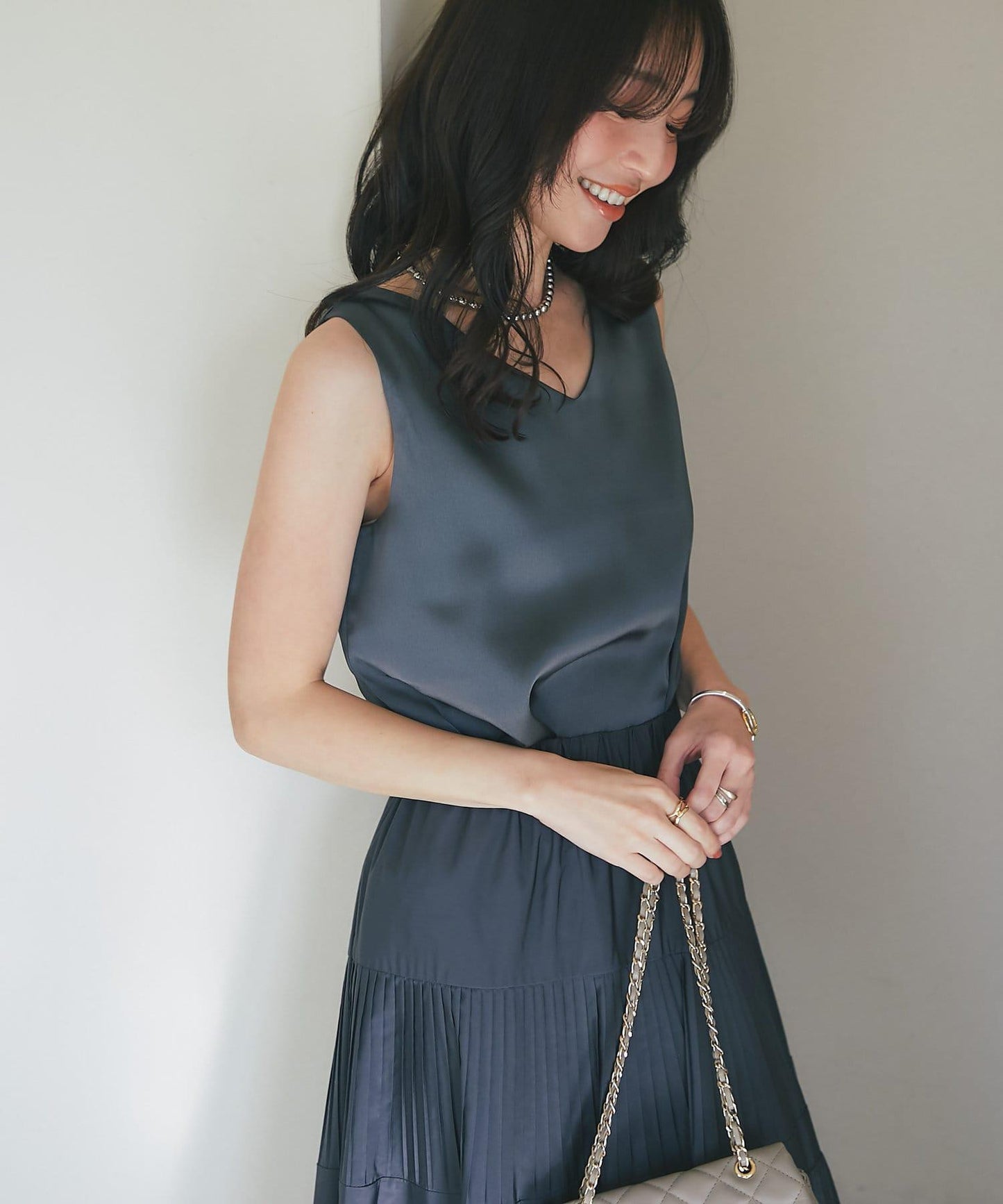 【miki監修・新色登場・名品】緞面兩穿背心