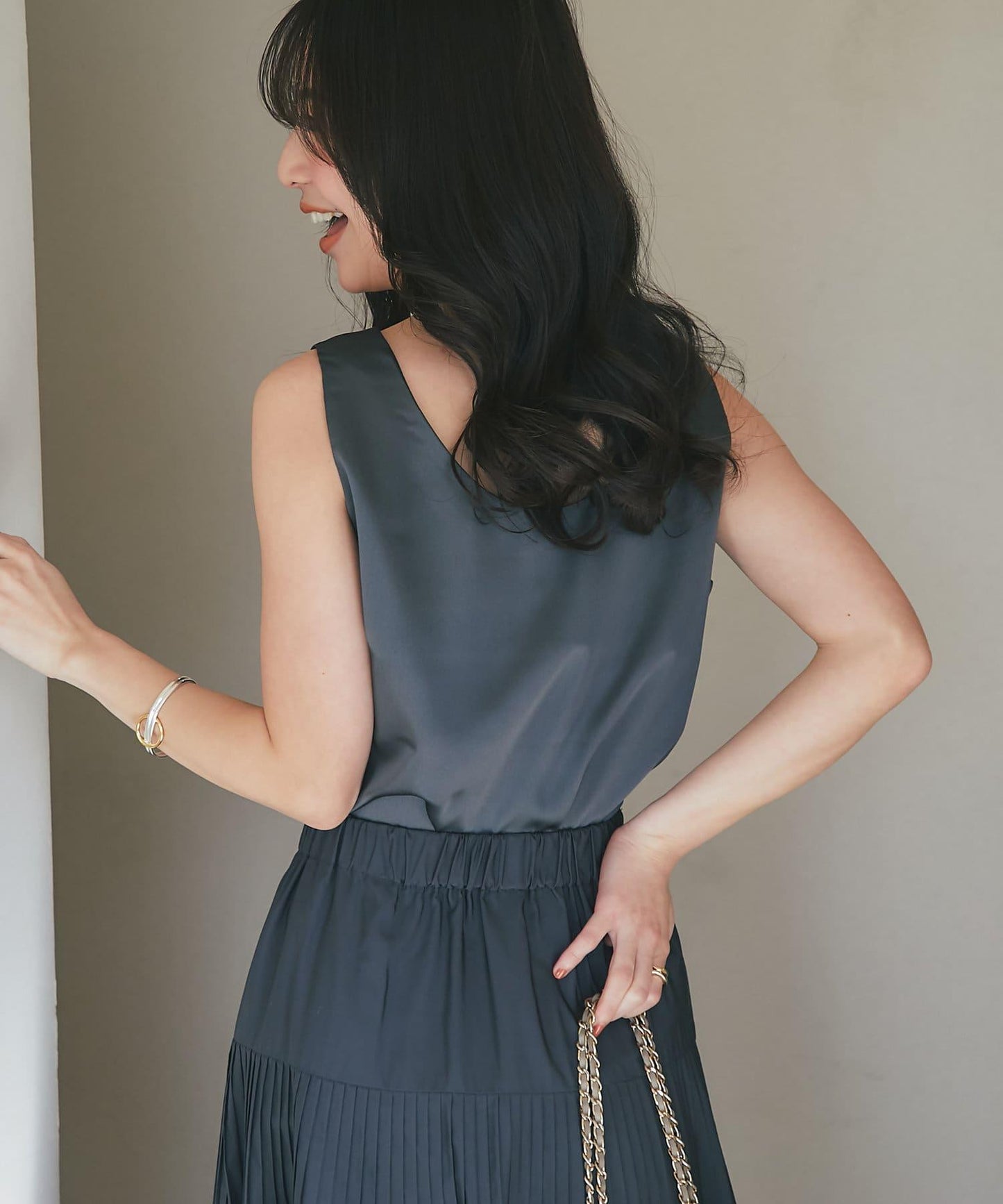 【miki監修・新色登場・名品】緞面兩穿背心