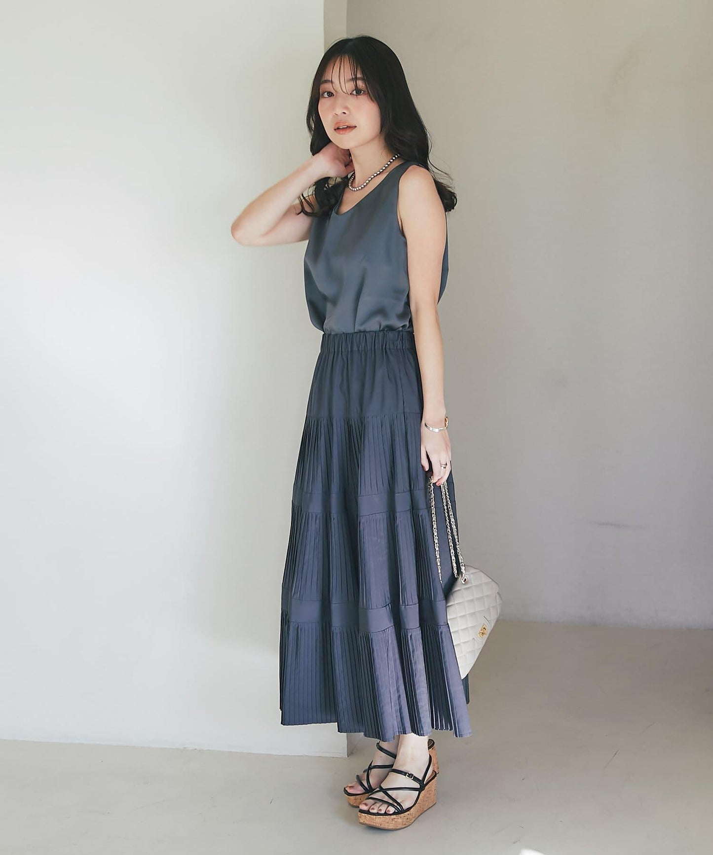 【miki監修・新色登場・名品】緞面兩穿背心