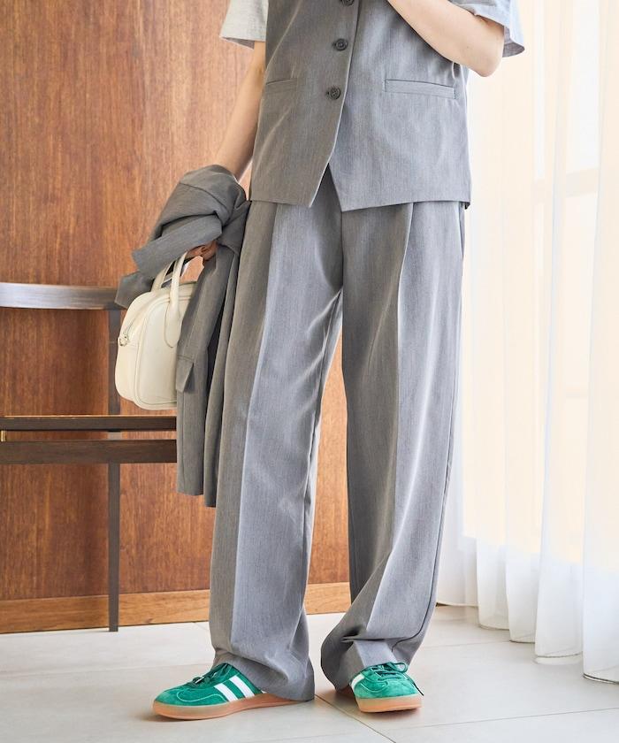 打褶直筒褲(套裝款)