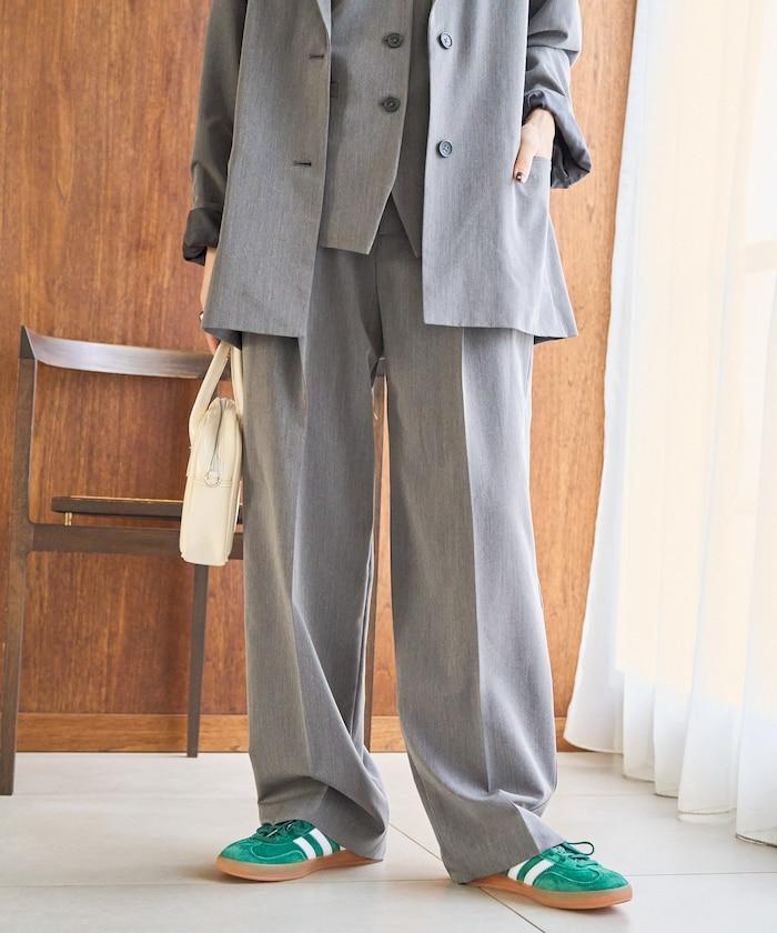 打褶直筒褲(套裝款)