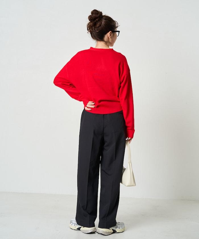 打褶直筒褲(套裝款)