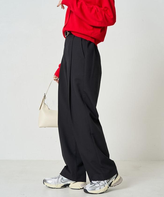 打褶直筒褲(套裝款)