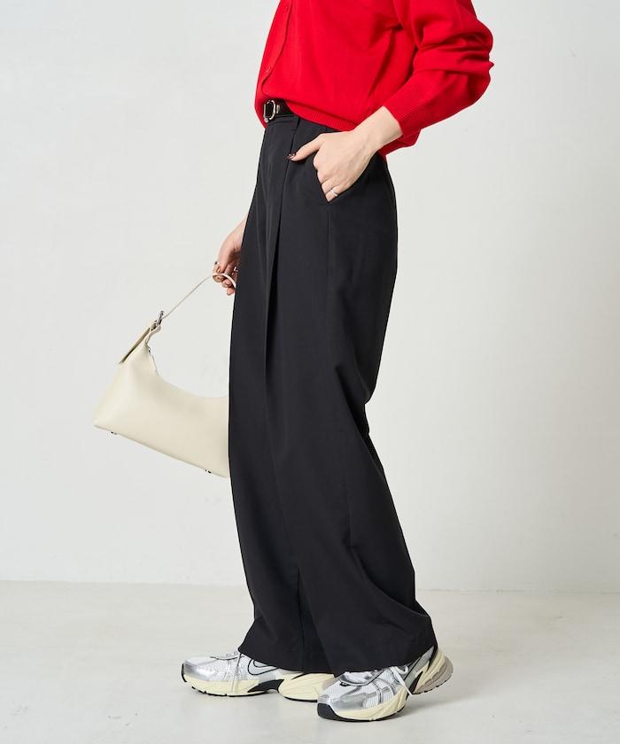 打褶直筒褲(套裝款)