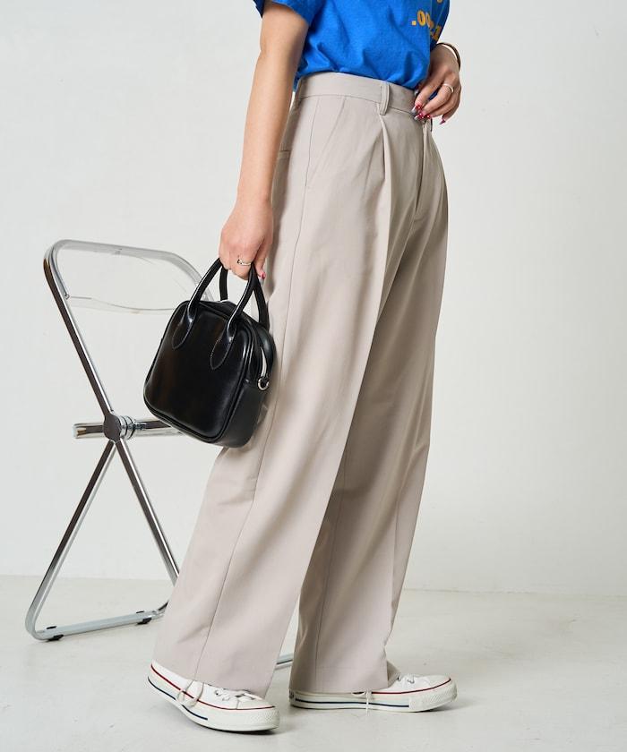 打褶直筒褲(套裝款)