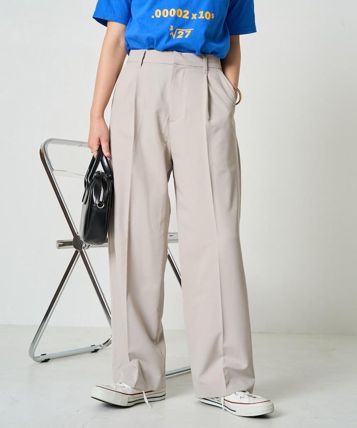 打褶直筒褲(套裝款)