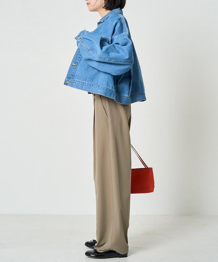 打褶直筒褲(套裝款)