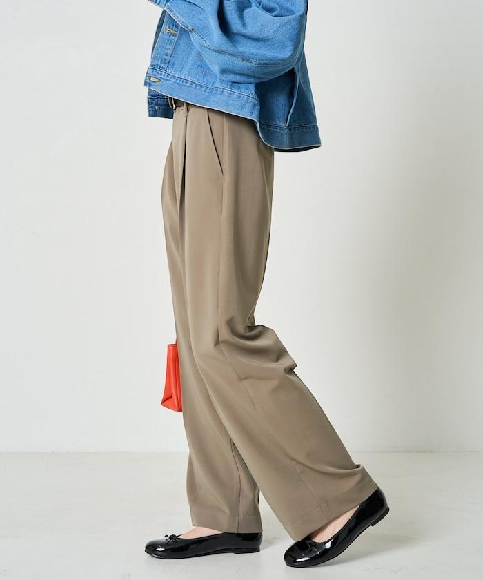 打褶直筒褲(套裝款)