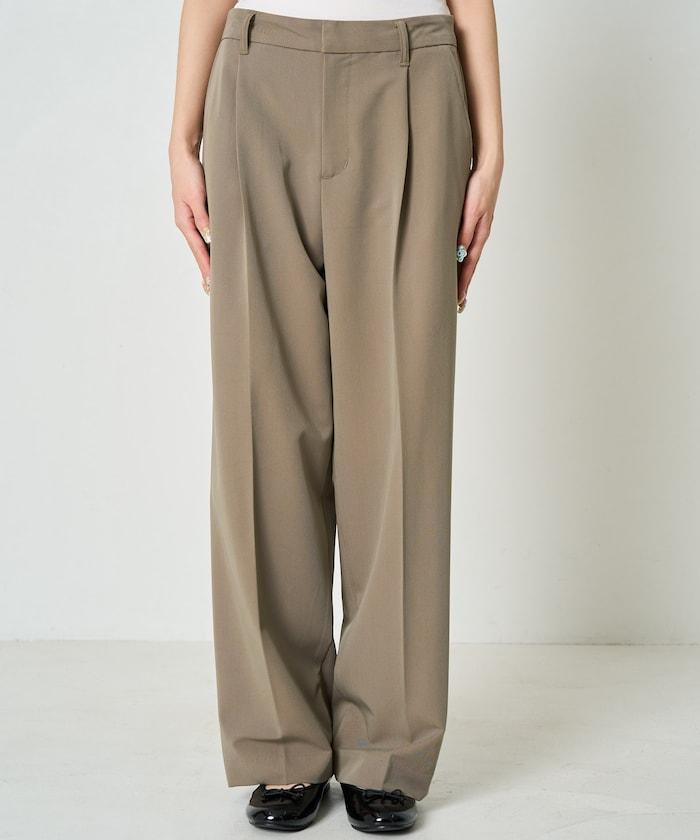 打褶直筒褲(套裝款)