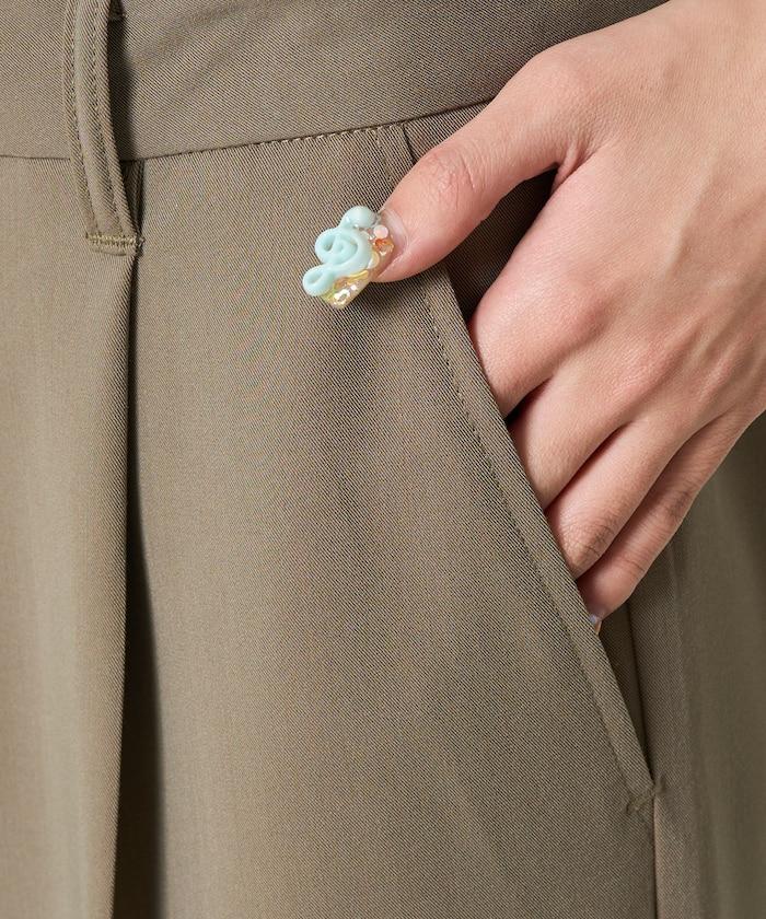 打褶直筒褲(套裝款)