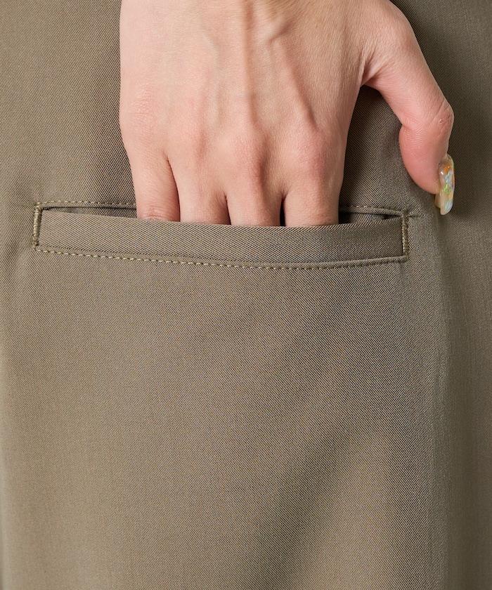 打褶直筒褲(套裝款)