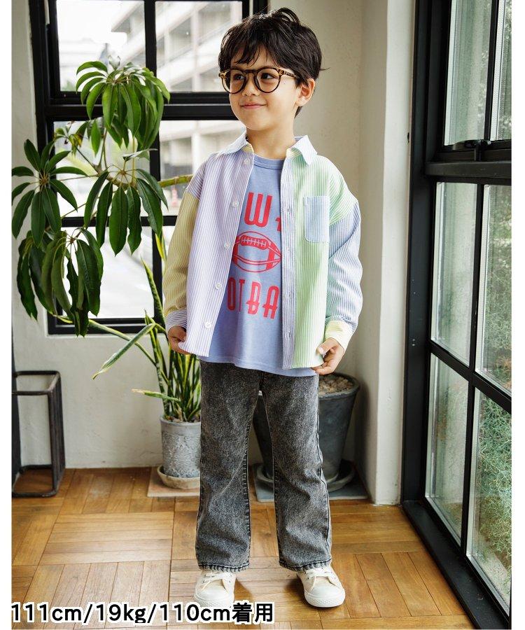 化學處理過的喇叭褲牛仔褲 十分褲長