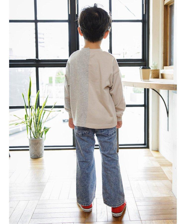 化學處理過的喇叭褲牛仔褲 十分褲長