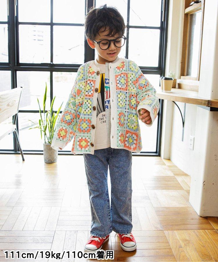 化學處理過的喇叭褲牛仔褲 十分褲長