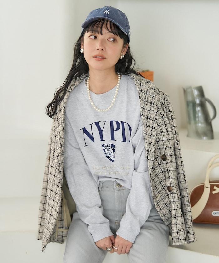 NYC 刺繡印花長袖T恤