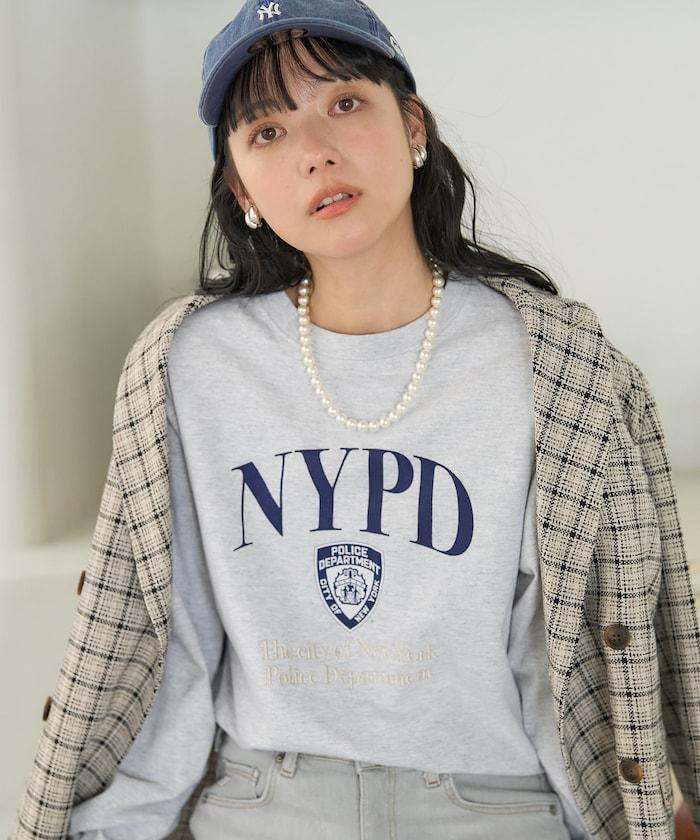 NYC 刺繡印花長袖T恤