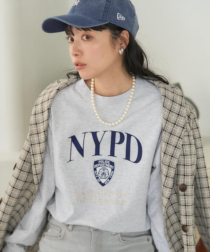 NYC 刺繡印花長袖T恤
