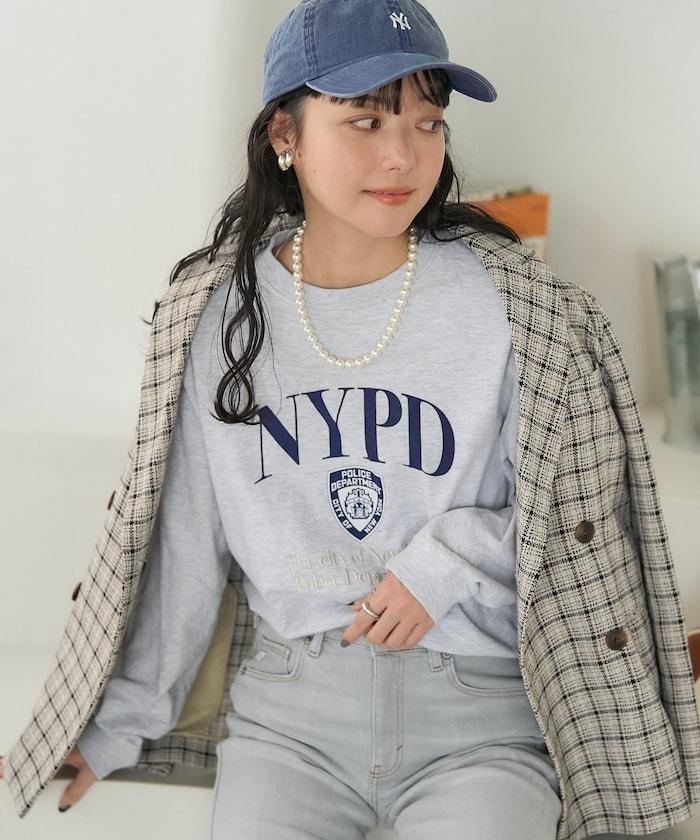 NYC 刺繡印花長袖T恤