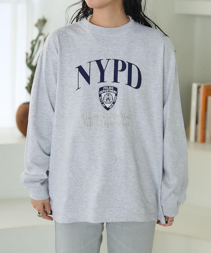 NYC 刺繡印花長袖T恤