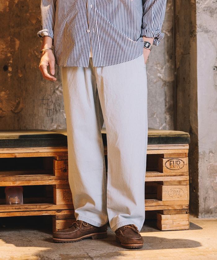 版 寬鬆牛仔廚師褲