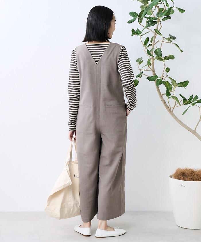 亞麻觸感連體褲