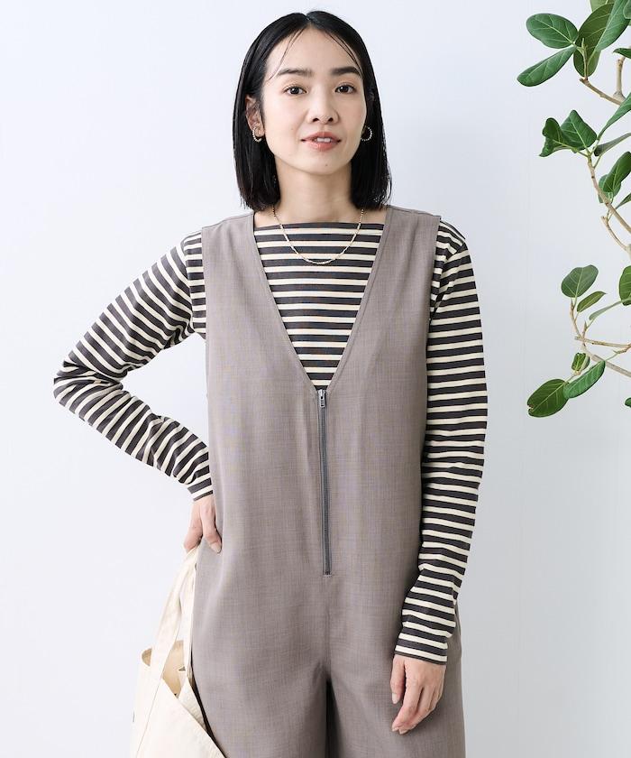 亞麻觸感連體褲