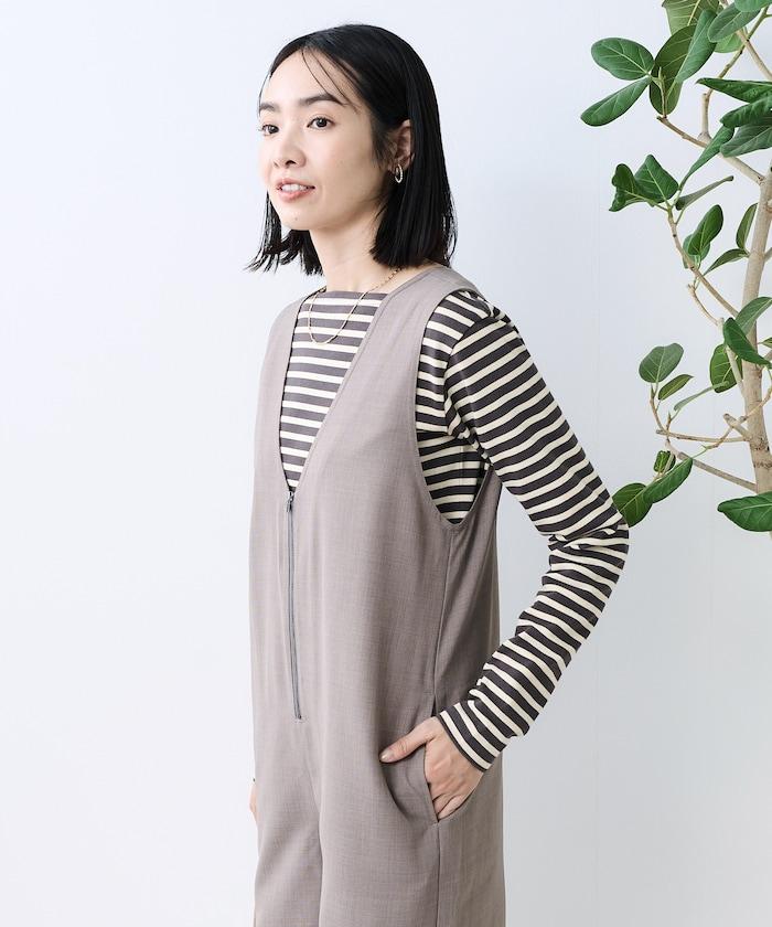 亞麻觸感連體褲