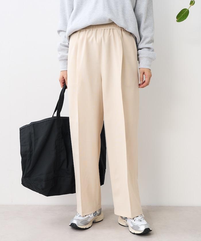 亞麻觸感 褶皺 寬鬆褲