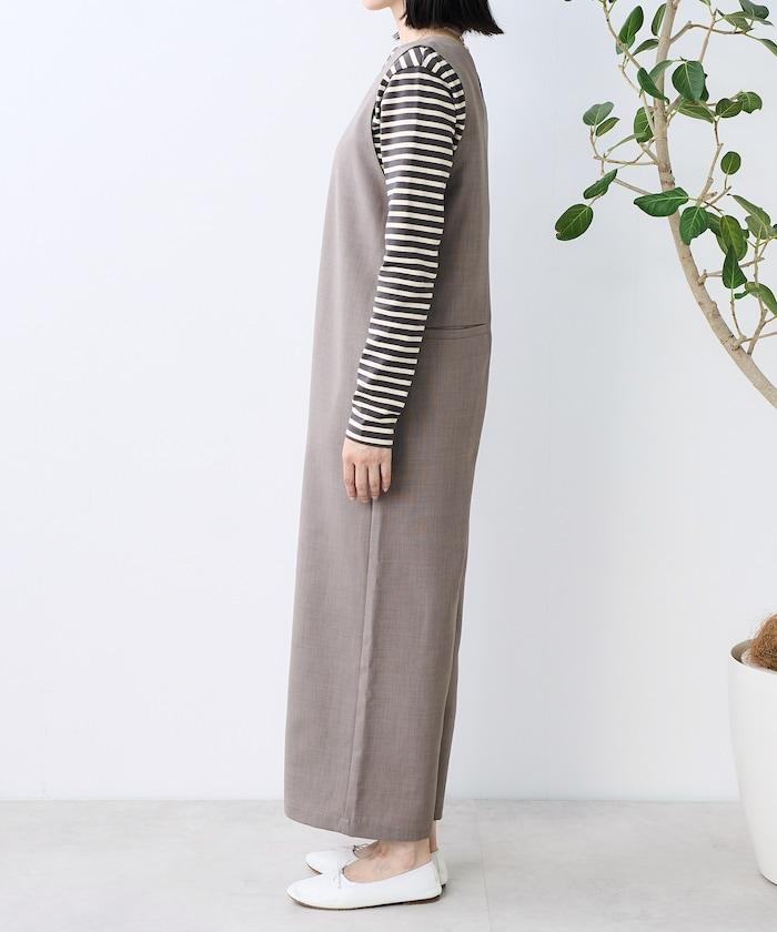 亞麻觸感連體褲