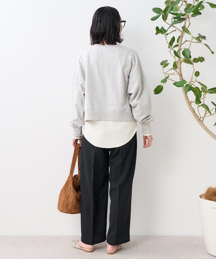 亞麻觸感 褶皺 寬鬆褲