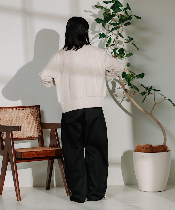 聯名 繫帶鬆緊褶襉褲