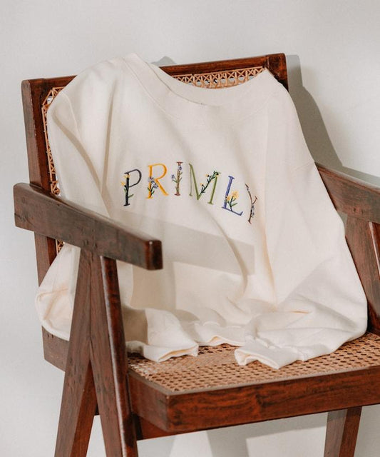 花刺繡logo短款衛衣