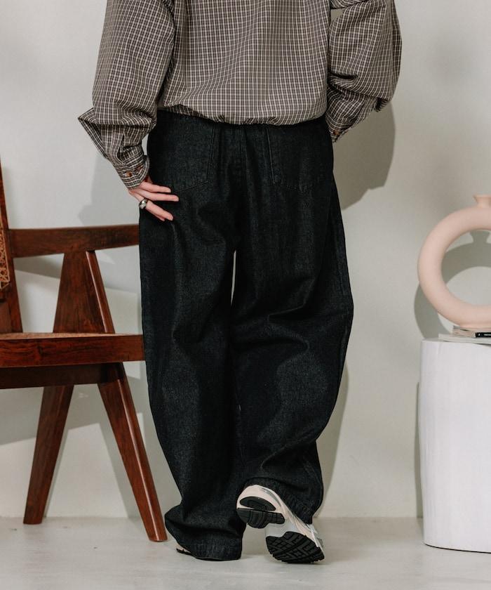 聯名 繫帶鬆緊褶襉褲