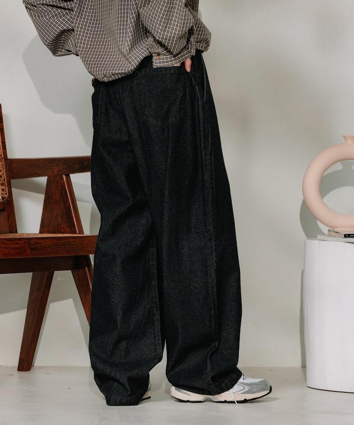 聯名 繫帶鬆緊褶襉褲