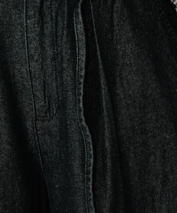 聯名 繫帶鬆緊褶襉褲