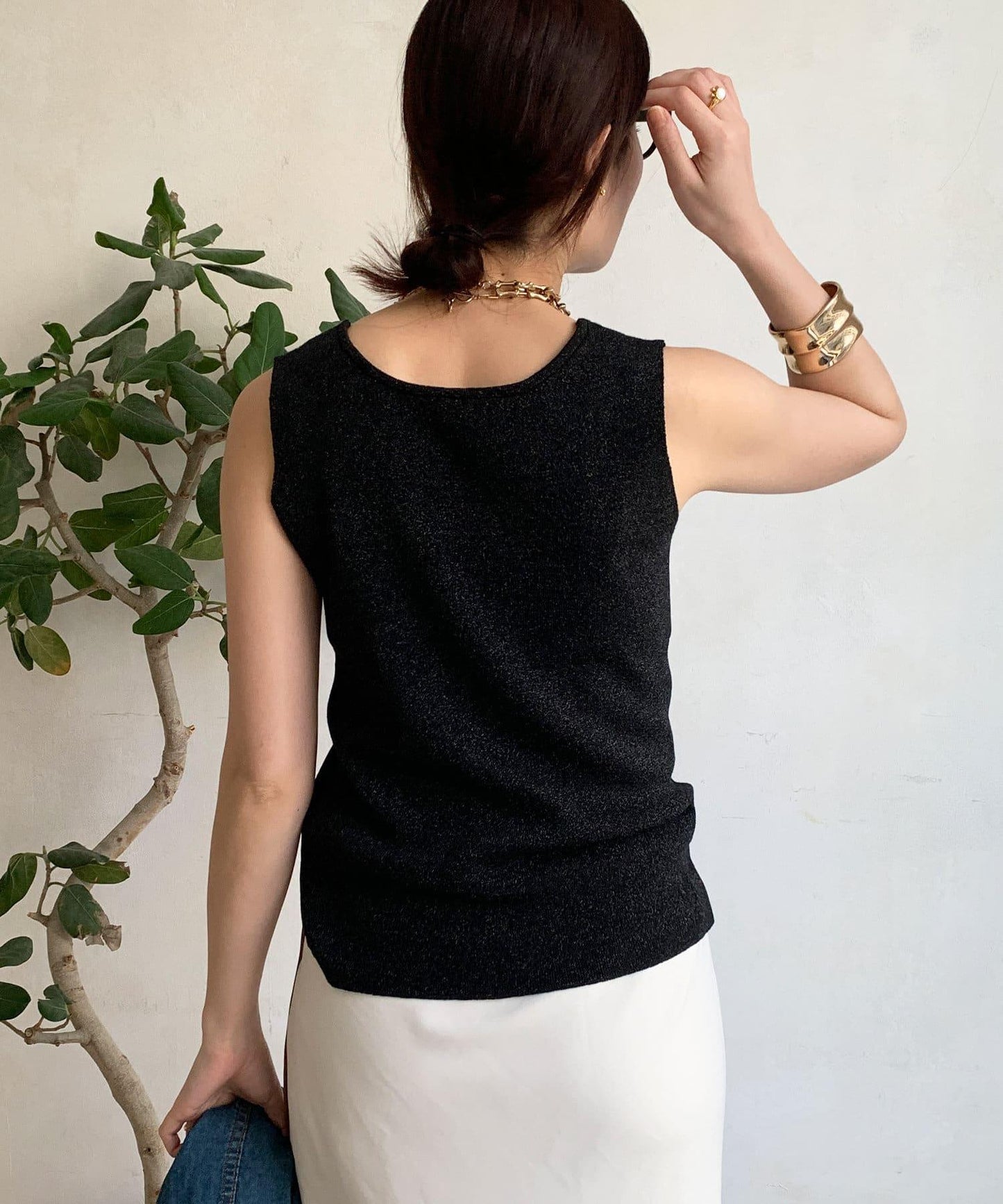 前後兩用閃亮網眼坦克衫