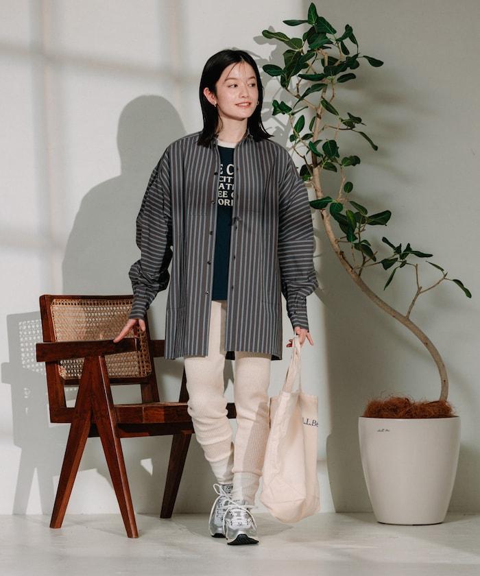 揹帶蝴蝶結條紋襯衫