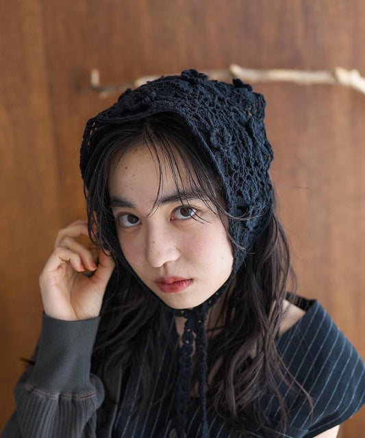 印度多功能花朵鉤花圍巾 S