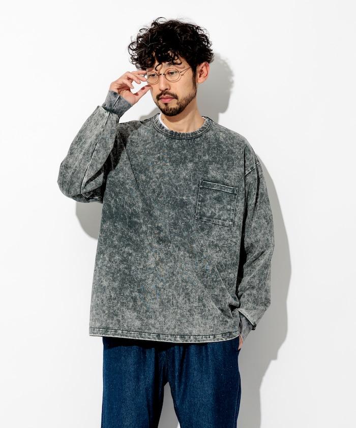 舒適版型 粉飾處理 長袖T恤