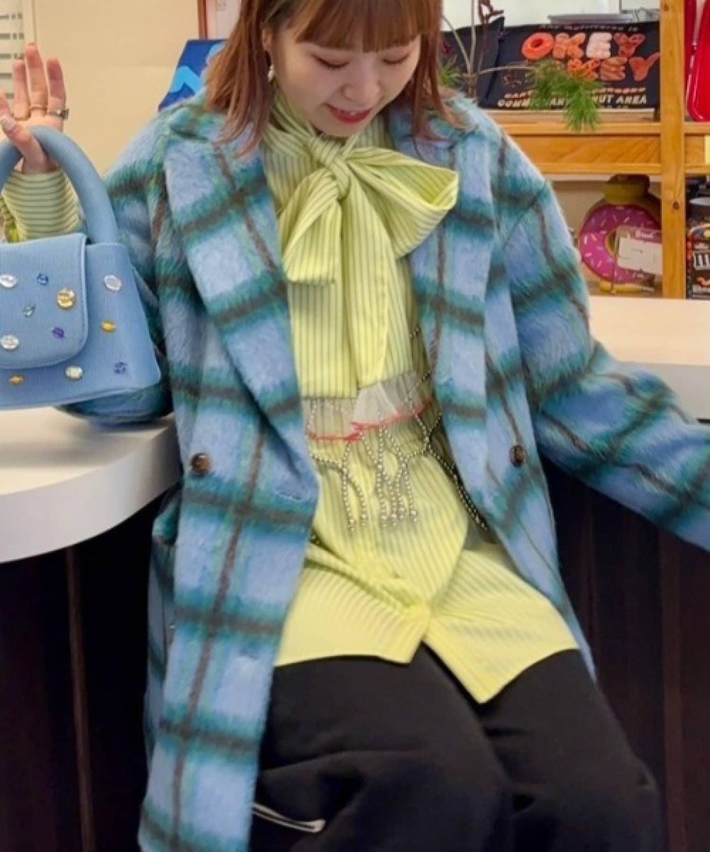 【HS】【momo企劃】條紋兩穿蝴蝶結襯衫